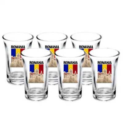 Castelul bran romania, set 6 pahare shout, model 44bs